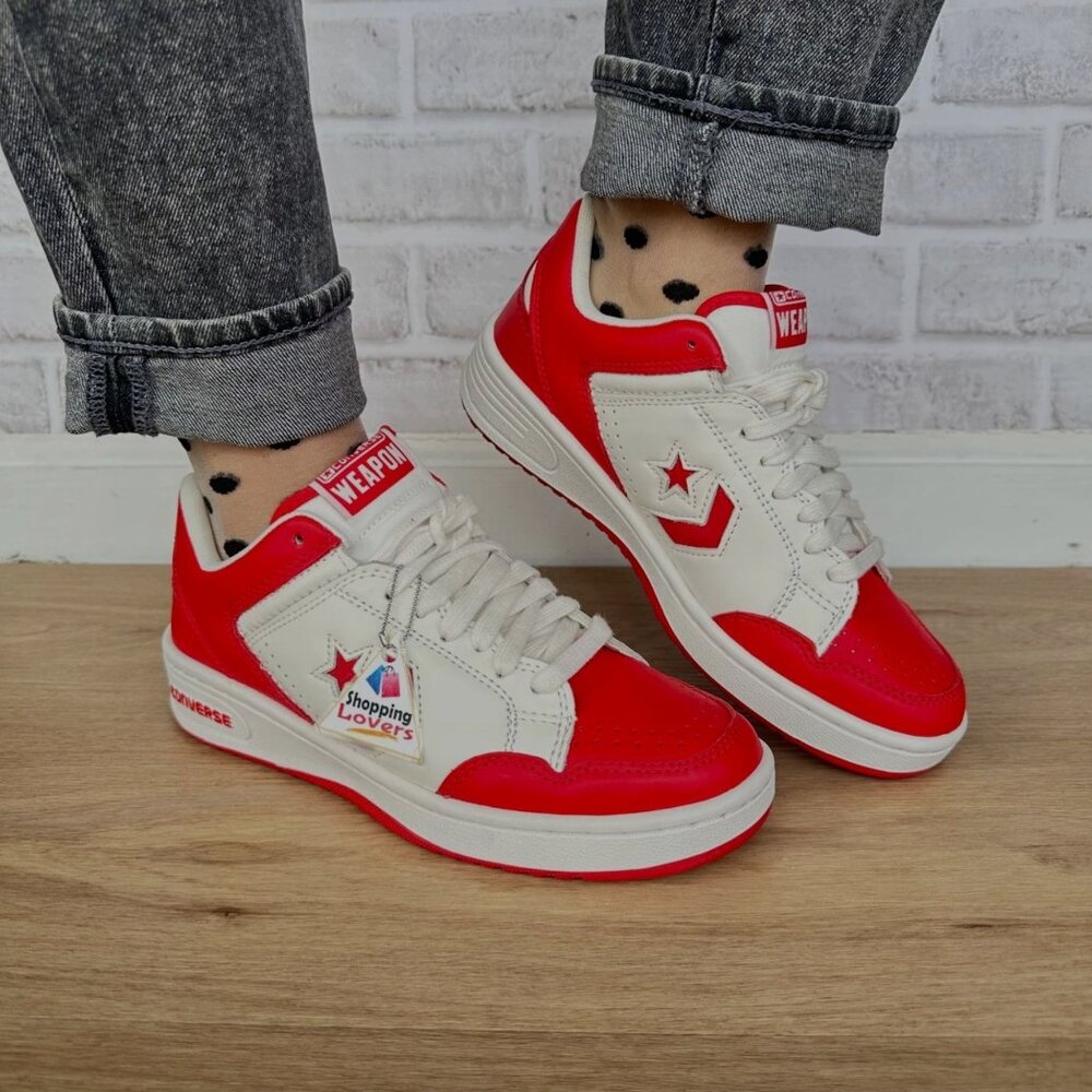 Converse Weapon Low Red White 10 Womens Shoes Bird Magic Erving Sneakers A10598C